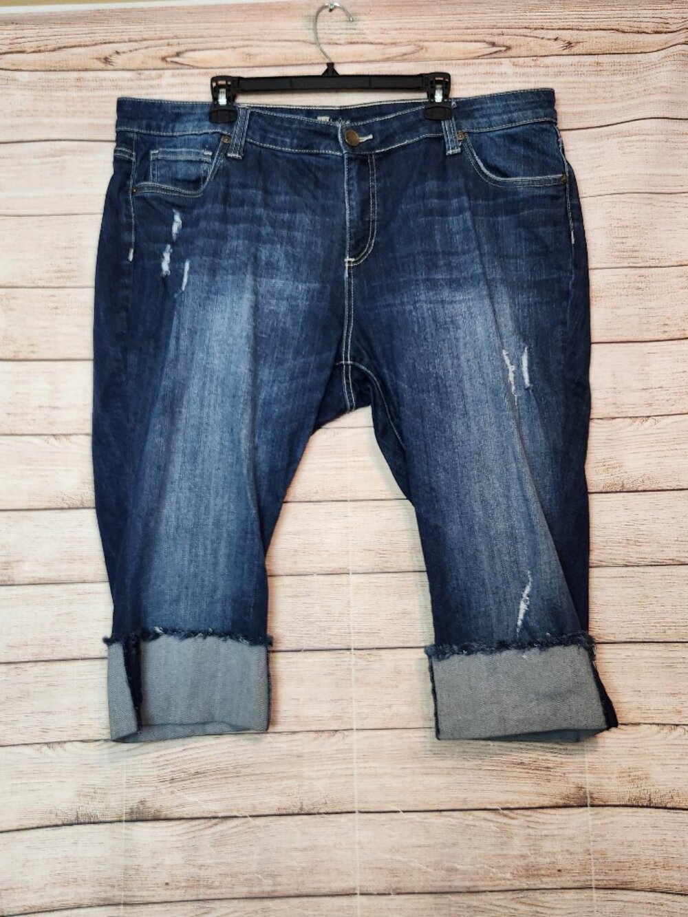 Kut from the Kloth Cameron Straight Leg Denim Jeans Women's 5” Cuff Hem Size 20